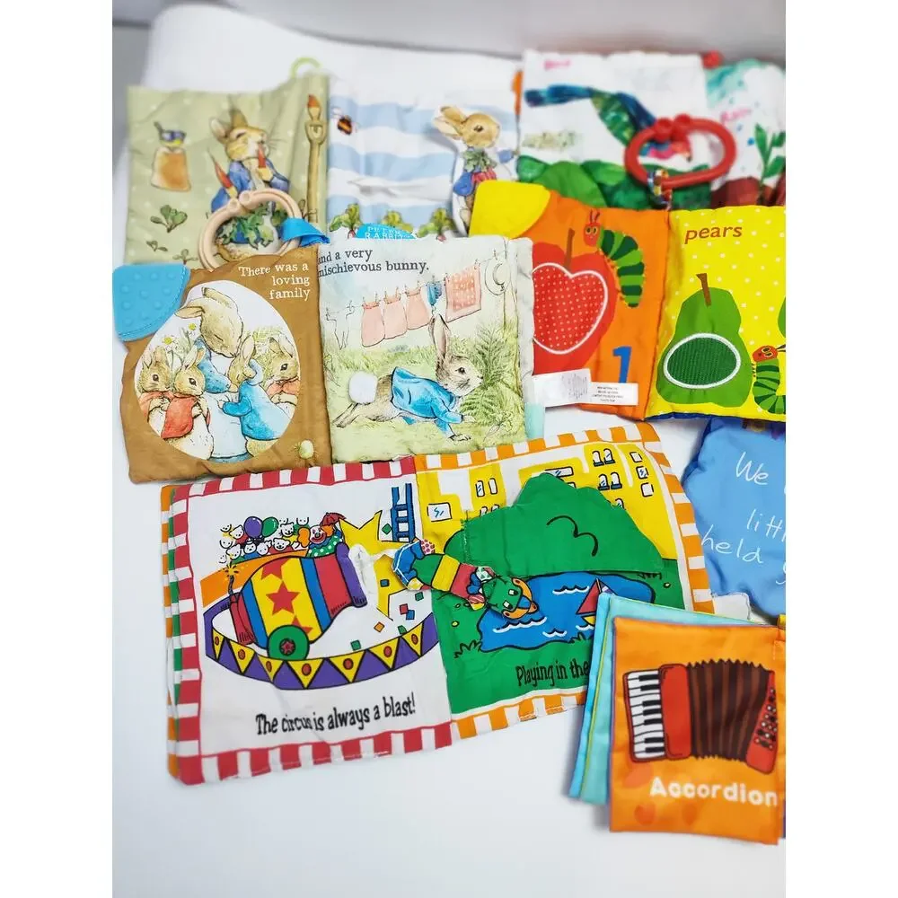 Baby Cloth Book Bundle Dr Seuss Eric Carle Peter Rabbit Soft Sensory Lot